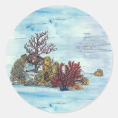 ハンド色彩の鮮やか水中珊瑚礁 ラウンドシール (正面)