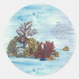 ハンド色彩の鮮やか水中珊瑚礁 ラウンドシール