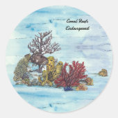 ハンド色彩の鮮やか水中珊瑚礁 ラウンドシール (正面)