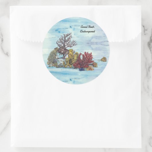 ハンド色彩の鮮やか水中珊瑚礁 ラウンドシール (バッグ)