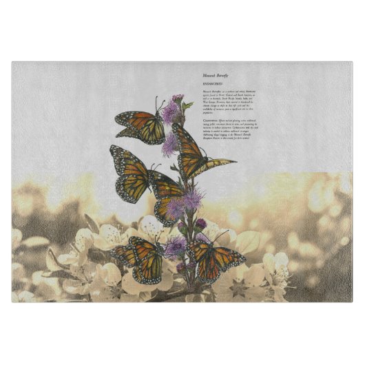 ハンド色彩の鮮やか（昆虫）オオカバマダラ、モナーク蝶 カッティングボード (正面)