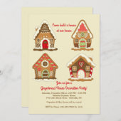 ハンド-ジンジャーブレッ描ドハウス招待状 招待状 (正面/裏面)