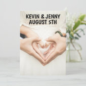 ハンド ハート ウェディング 招待状 (スタンド正面)