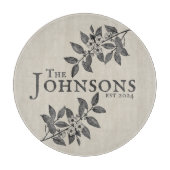 ハンド – 図解入りの、写真付きのフローラエレガンスベージュ カッティングボード (正面)