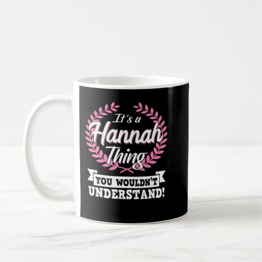 ハンナだから分かること 名前L コーヒーマグカップ (左)