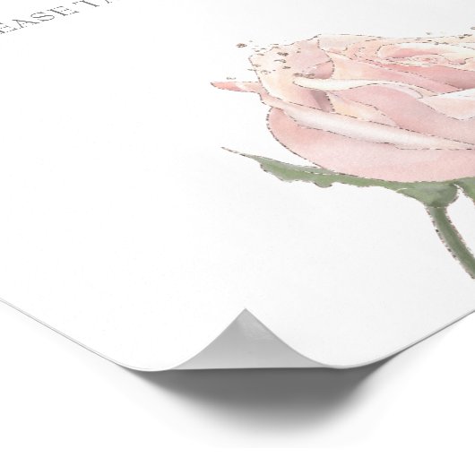 ハンナエレガント書道結婚式の引き出物標識 ポスター (角)