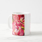 ハンナゴードンピンクのバラの花の水彩画 コーヒーマグカップ (正面左)