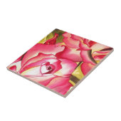 ハンナゴードンピンクローズ水彩画 タイル (側面)