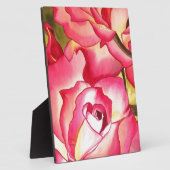 ハンナゴードンピンクローズ水彩画 フォトプラーク (側面)