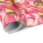 ハンナゴードンピンクローズ水彩画 ラッピングペーパー (ロールコーナー)