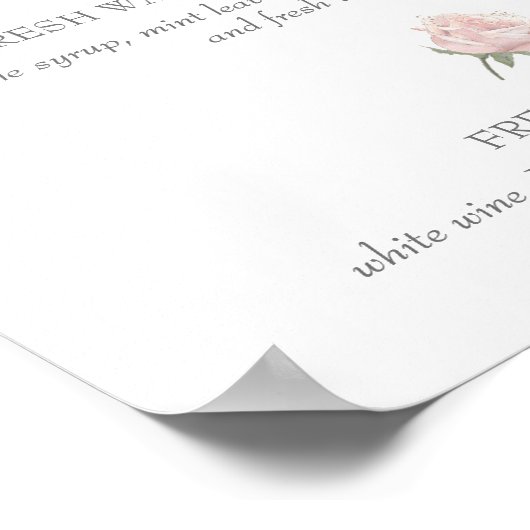 ハンナピンク シグネチャーカクテル ウェディングサイン ポスター (角)