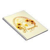 ハンナヘブライ語の意味グレスレインボーヒマワールボホ ノートブック (右側)