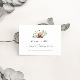 ハンナベアーウッドランドベビーシャワーおむつラッフル エンクロージャーカード
