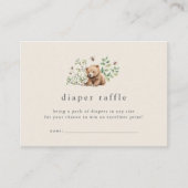 ハンナヴィンテージウッドランド赤ちゃんシャワーおむつラッフル エンクロージャーカード (正面)