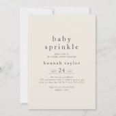 ハンナヴィンテージクリームボホシンプルベビー散水 招待状 (正面)