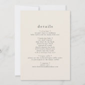 ハンナヴィンテージクリームボホシンプルベビー散水 招待状 (裏面)