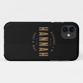 ハンナ名パーソナライズされた誕生日名ハンナ Case-Mate iPhoneケース (裏面(横))