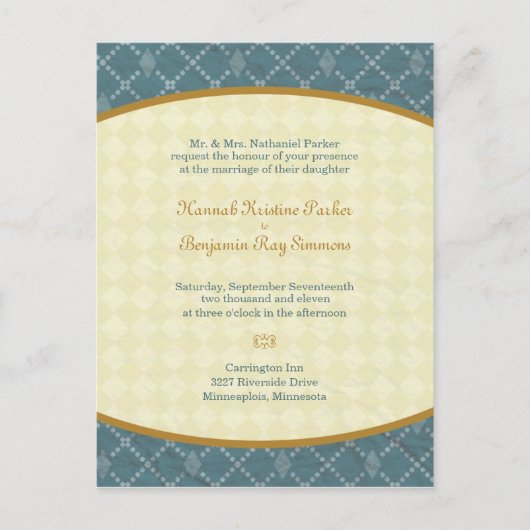 ハンナ招待状 インビテーションポストカード (正面)