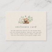 ハンナ男女兼用ヴィンテージウッドランドベビーシャワー エンクロージャーカード (正面)