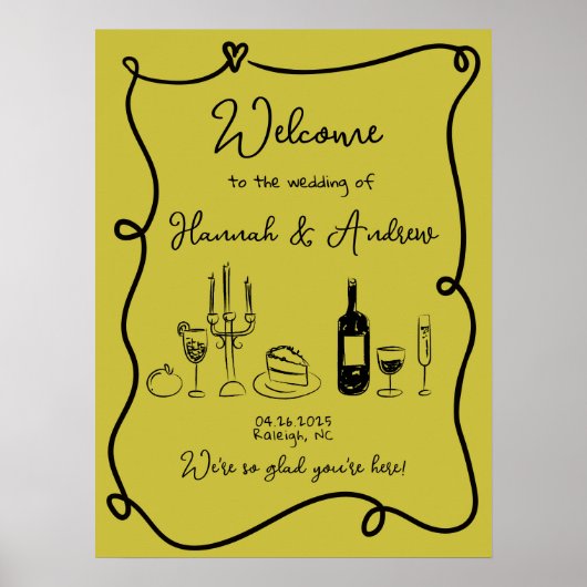 ハンナ・ウェルカム結婚のテーブルの風景 ポスター (正面)