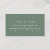 ハンナ グリーン シンプル ベビーシャワー 赤ちゃんのための絵本 エンクロージャーカード (正面)