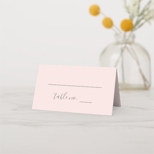 ハンナ・赤面・ピンク・結婚カリグラフィズ プレイスカード (正面)