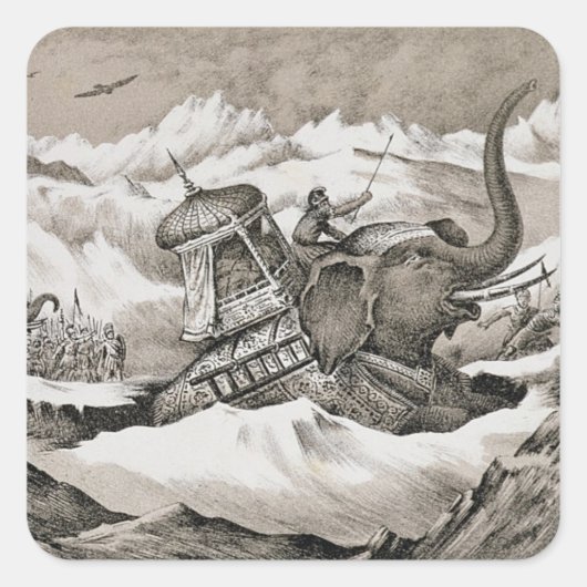 ハンニバル（紀元前247-c.183年）と彼の戦争ゾウは腐る スクエアシール (正面)