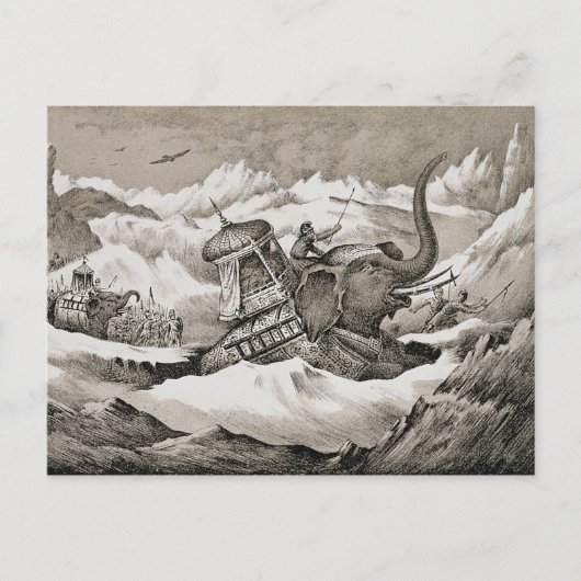 ハンニバル（紀元前247-c.183年）と彼の戦争ゾウは腐る ポストカード (正面)