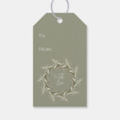 ハンニングライト付きのルースチックなクリスマスブランチ ギフトタグ (裏面)