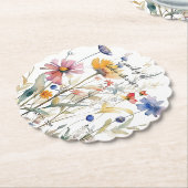 ハンニーワイルドフラワーベビーシャワー ペーパーコースター (アングル)