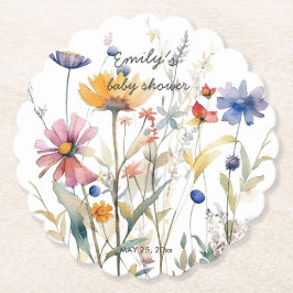 ハンニーワイルドフラワーベビーシャワー ペーパーコースター