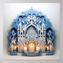 ハンヌカホリデイ紙切り出し ポスター