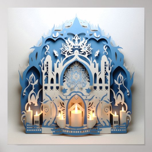 ハンヌカホリデイ紙切り出し ポスター (正面)