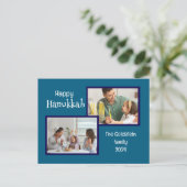 ハンヌカ2家族フォトホリデーポストカード シーズンポストカード (スタンド正面)