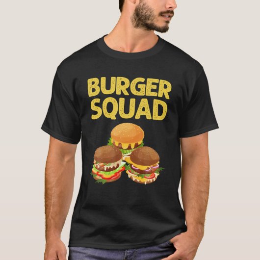 ハンバカッコいいーガーアート男性レディメンズチーズバーガーFast Foo Tシャツ (正面)