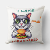 ハンバクールグ猫チーズバーガー付きおたく猫 クッション (正面)