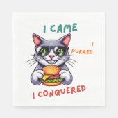 ハンバクールグ猫チーズバーガー付きおたく猫 スタンダードランチョンナプキン (正面)