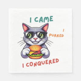 ハンバクールグ猫チーズバーガー付きおたく猫 スタンダードランチョンナプキン