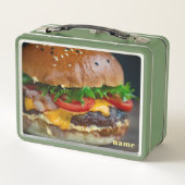ハンバパーソナライズされたガーフォトランチボックス メタルランチボックス (裏面)