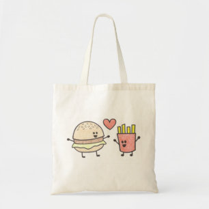 ハンバーガーおよび揚げ物のトート トートバッグ