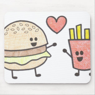 ハンバーガーおよび揚げ物のマウスパッド マウスパッド