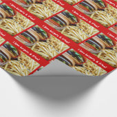 ハンバーガーおよび揚げ物 ラッピングペーパー (角)