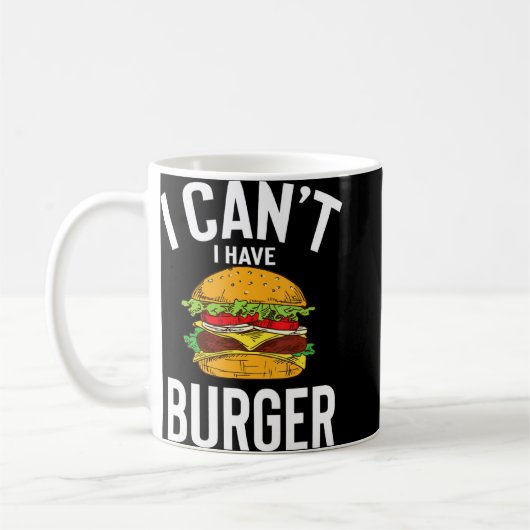 ハンバーガーかわいいハンバーガーおもしろいのジョークの男性Wom コーヒーマグカップ (左)