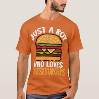 ハンバーガーが大好きな少年、ハンバーガー・チーズバーグ Tシャツ