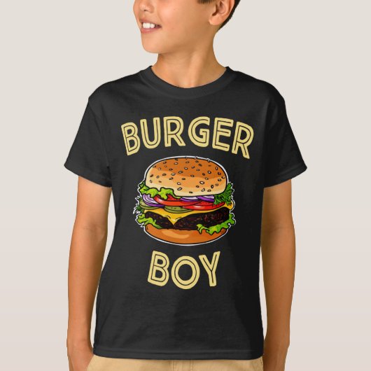 ハンバーガーが好きなバーガー・ボーイ・パフォーマンス Tシャツ (正面)