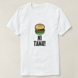 ハンバーガーとスワヒリ（ニ溜）でおいしい Tシャツ