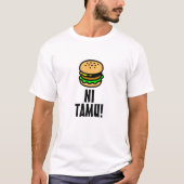 ハンバーガーとスワヒリ(ニ溜)でおいしい Tシャツ (正面)