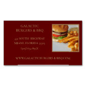 ハンバーガーとバーベキューフード名刺 マグネット名刺 (正面)