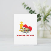 ハンバーガーとビールが大好き ポストカード (スタンド正面)