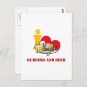 ハンバーガーとビールが大好き ポストカード (正面/裏面)